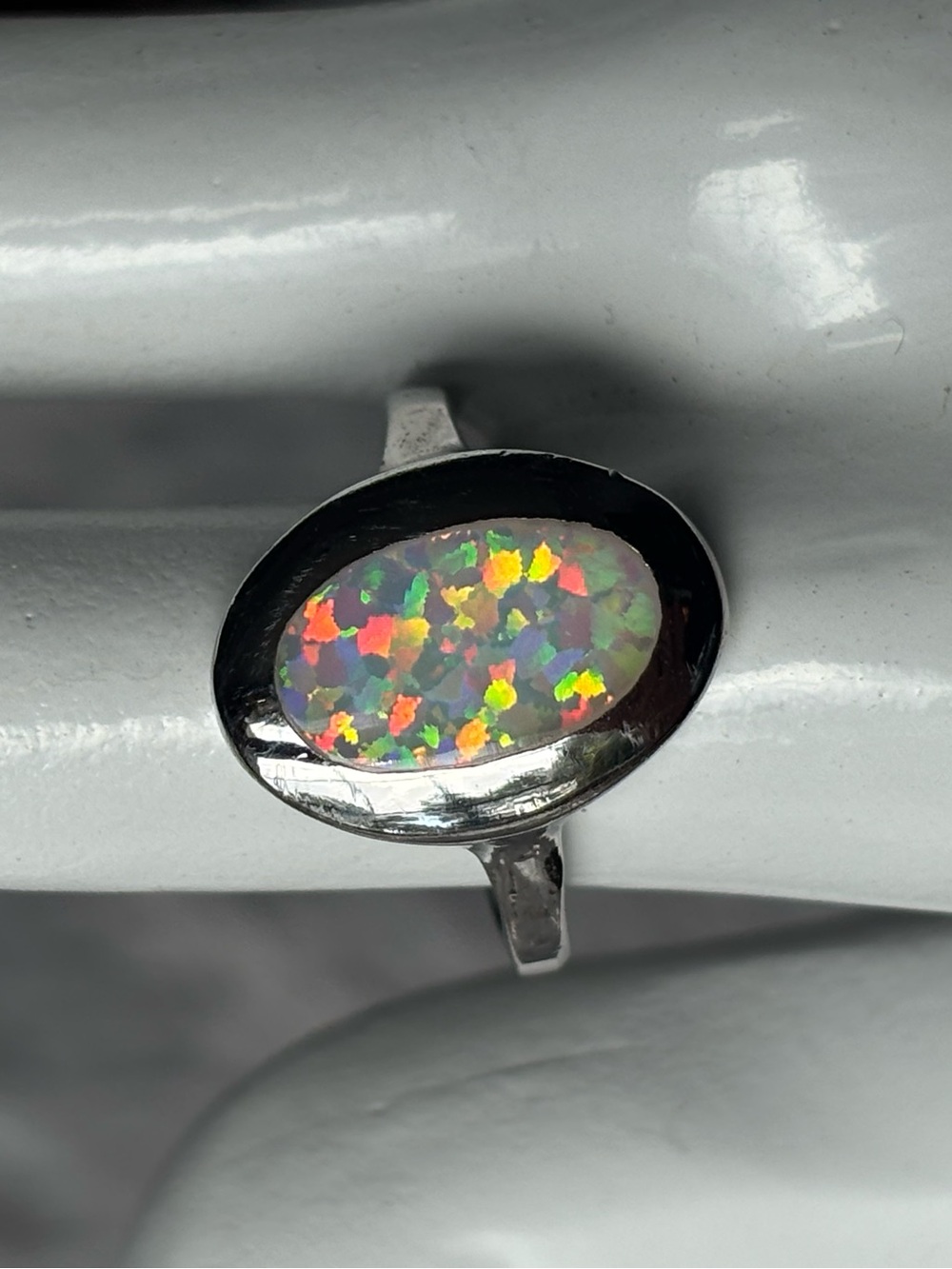 Oval Opal Ring SS Women’s jewelry size 6.5